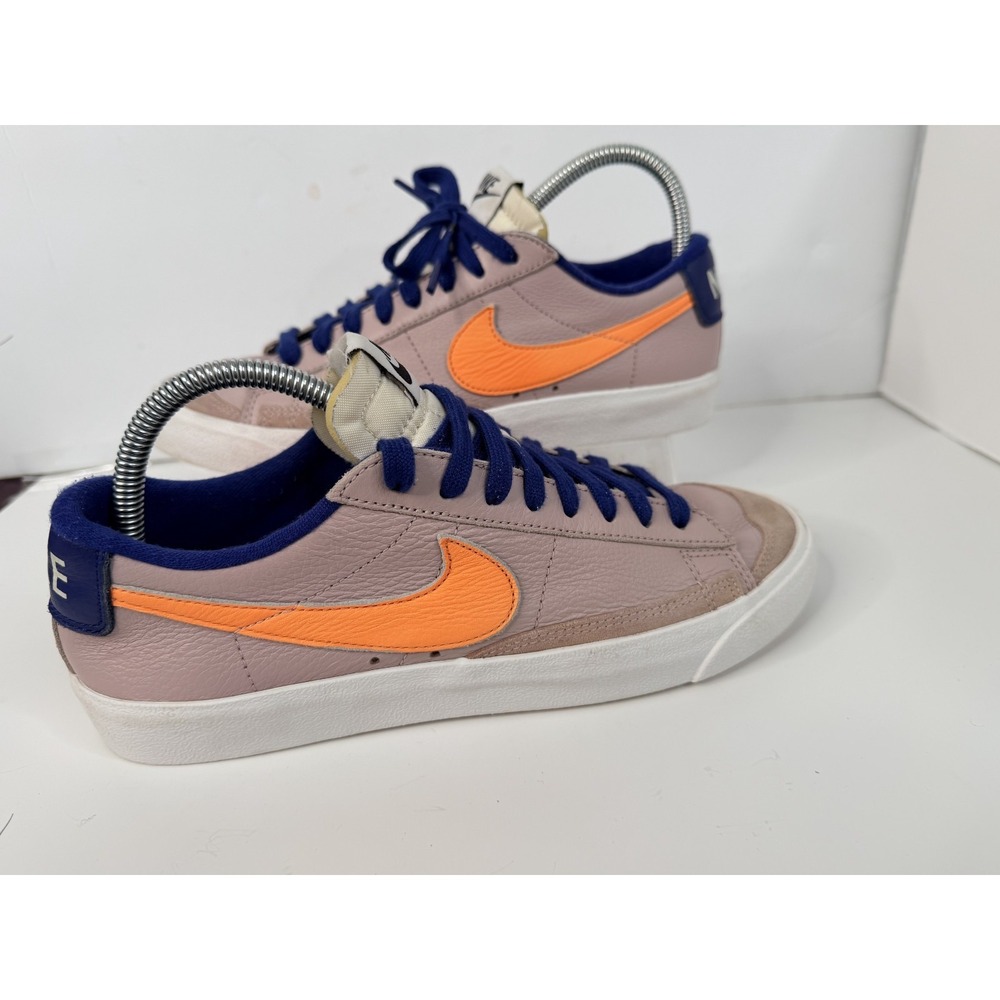 Nike Blazer Low‎ Womens 7.5 Light Purple Orange Blue Leather Sneakers Casual